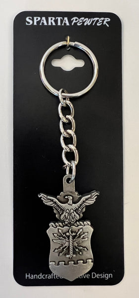 Llavero de peltre con el logotipo del escudo del Departamento de la Fuerza Aérea de los Estados Unidos (USAF)
