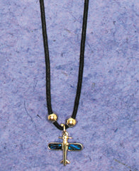 Collar de concha de paua en forma de avión 