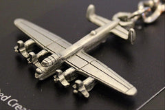 Llavero de peltre con forma de avión bombardero pesado británico Avro Lancaster de la Segunda Guerra Mundial