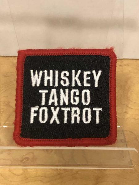 Parche de velcro Whiskey Tango Foxtrot "WTF" (borde rojo)