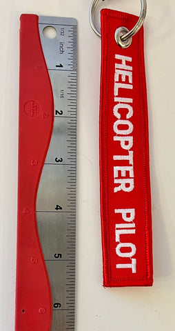 Llavero bordado con piloto de helicóptero