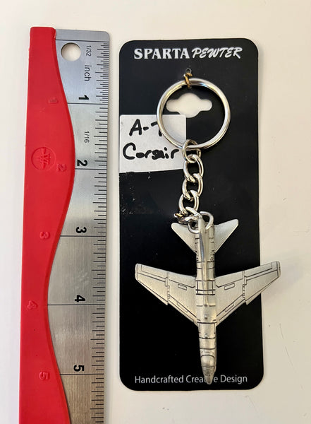 Llavero de peltre con forma de avión LTV A-7 Corsair de Ling-Temco-Vought