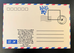 Postal retro con arte lineal de Tin Goose Diner