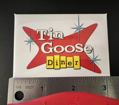 Imán con el logotipo retro de Tin Goose Diner