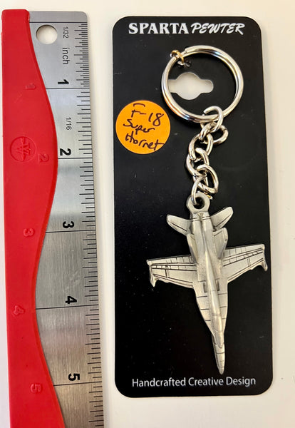 Llavero de peltre con forma de avión Boeing F/A-18 Super Hornet