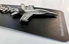 Llavero de peltre con forma de avión Boeing F/A-18 Super Hornet