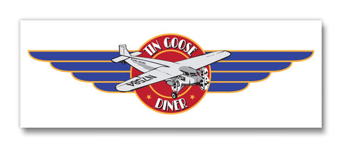 Imán con el logotipo de Tin Goose Diner Wings