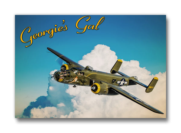 Imán del B-25 "Georgie's Gal" en vuelo