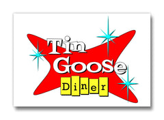 Imán con el logotipo retro de Tin Goose Diner
